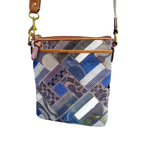 Coach Vintage Denim Patchwork Crossbody Messanger Bag - Picture 1 of 5